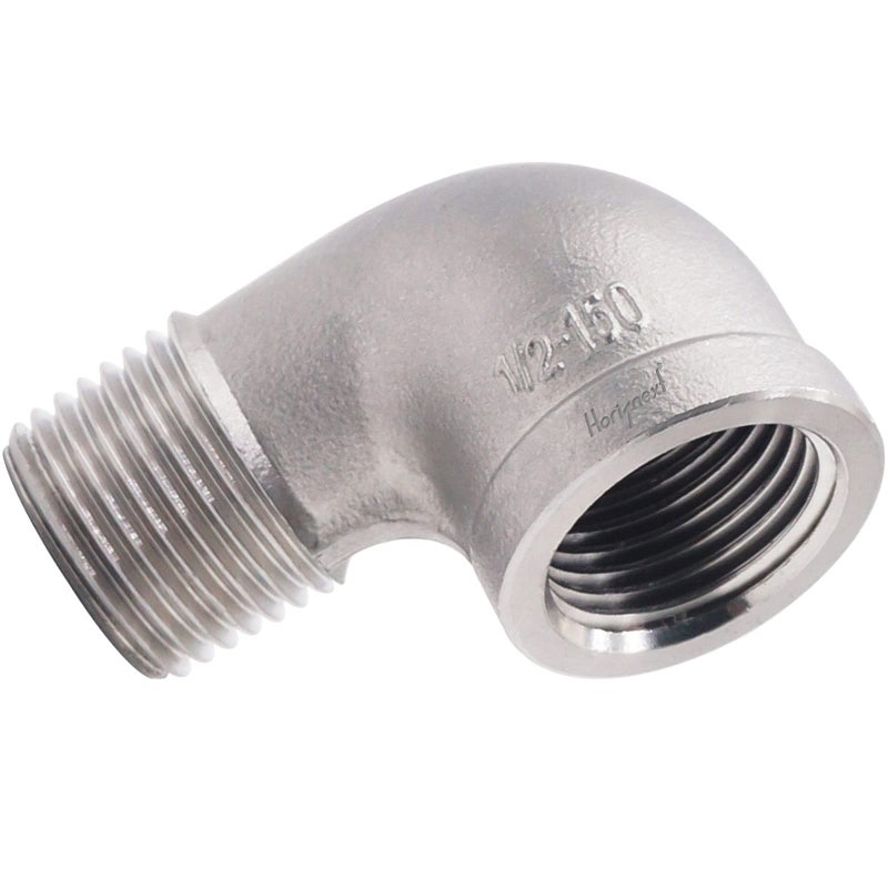 Horiznext stainless steel NPT 1/2 elbow fitting 90 degree with both male and female thread connecting water pipe air hose pvc tube cast coupling (1 pc) - Image 2